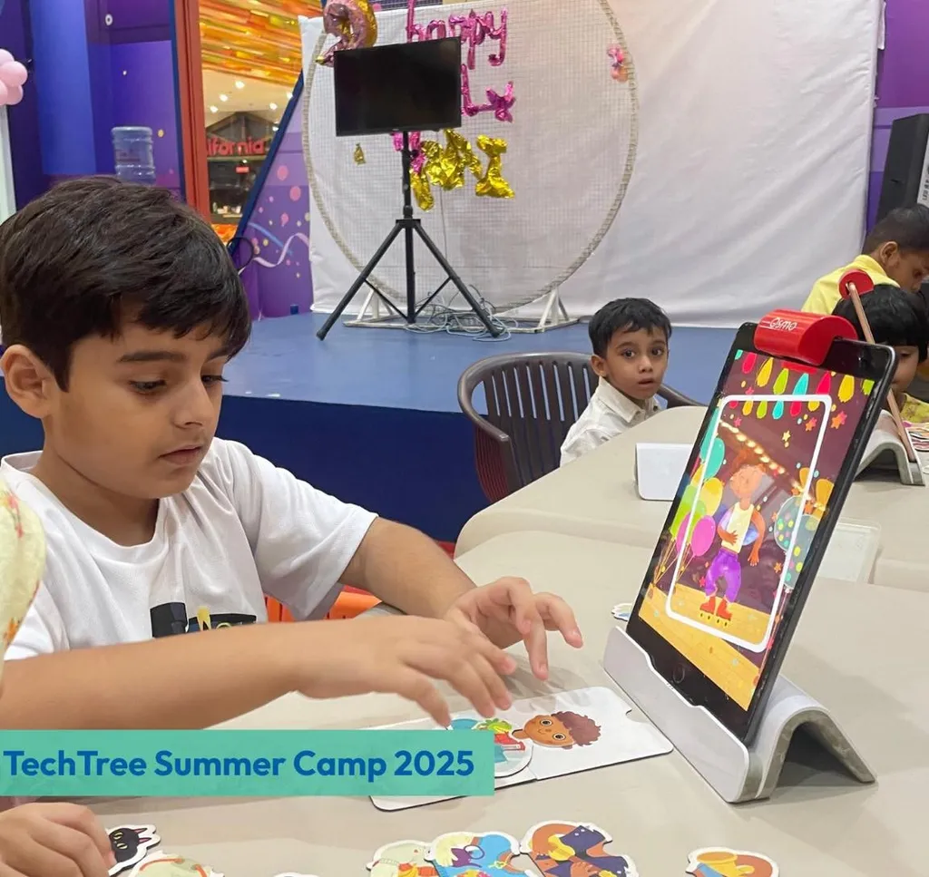 Student engaged in a coding activity on tablet